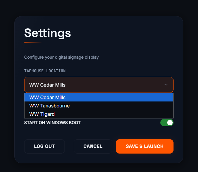 Instance Location Selection Dashboard
